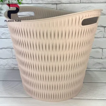 سبد رخت گرد بامبو لیمون - Image 5