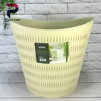 سبد رخت گرد بامبو لیمون - Image 4