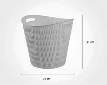 سبد رخت گرد بامبو لیمون - Image 2