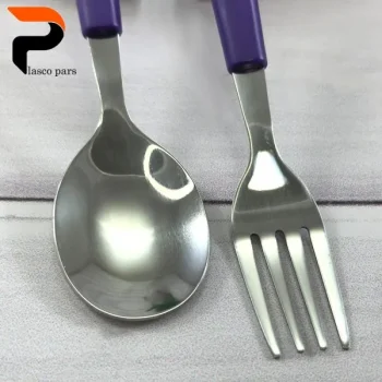 قاشق و چنگال کودک کرومی - Image 2
