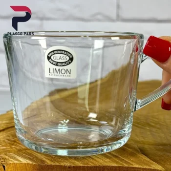 فنجان شیشه ای دسته دار 285 لیمون - Image 3
