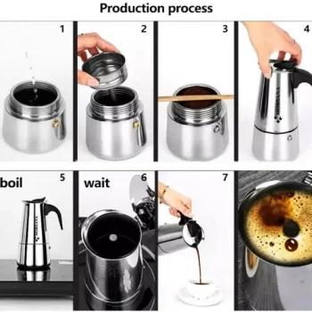 اسپرسوساز 2 کاپ استیل مخروطی - Image 6