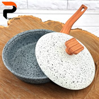 تابه 20 تکدسته دسته چوبی گرانیتی طوسی سفید هاناتک - Image 8