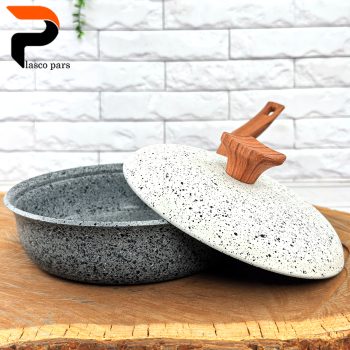 تابه 20 تکدسته دسته چوبی گرانیتی طوسی سفید هاناتک - Image 7