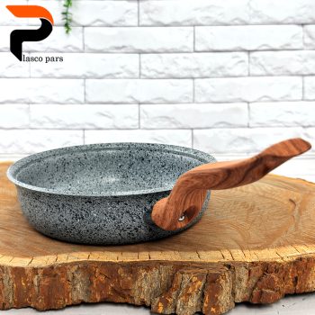 تابه 20 تکدسته دسته چوبی گرانیتی طوسی سفید هاناتک - Image 5