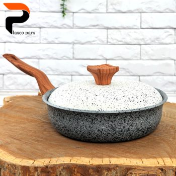 تابه 20 تکدسته دسته چوبی گرانیتی طوسی سفید هاناتک