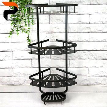 جا شامپویی کنج 3طبقه سینی دار مشکی - Image 3