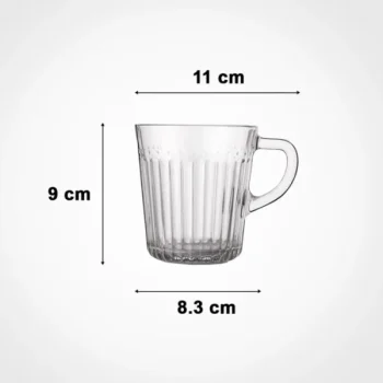 لیوان شیاردار دسته دار 280 لیمون - Image 5