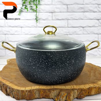 قابلمه 28 خمره ای درب پیرکس مشکی هاناتک - Image 8