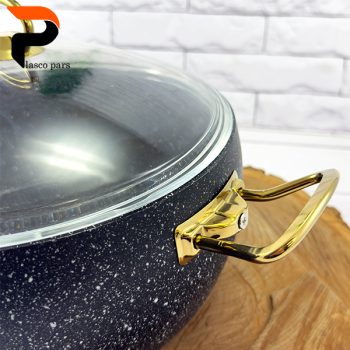 قابلمه 28 خمره ای درب پیرکس مشکی هاناتک - Image 7