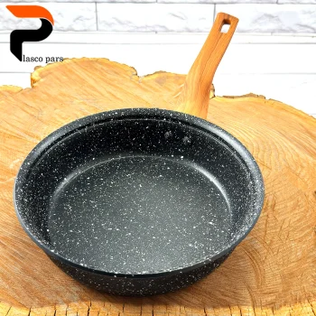 تابه 20 تکدسته دسته چوبی گرانیتی مشکی سفید هاناتک - Image 2