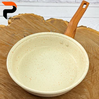 تابه 20 تکدسته دسته چوبی گرانیتی کرمی هاناتک - Image 7