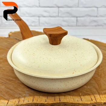 تابه 20 تکدسته دسته چوبی گرانیتی کرمی هاناتک