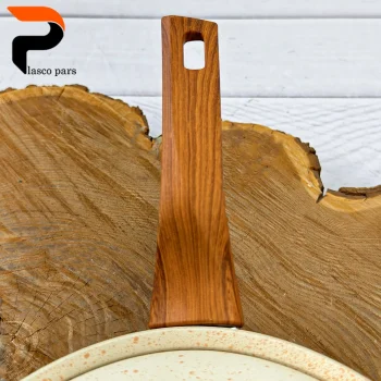 تابه 20 تکدسته دسته چوبی گرانیتی کرمی هاناتک - Image 6