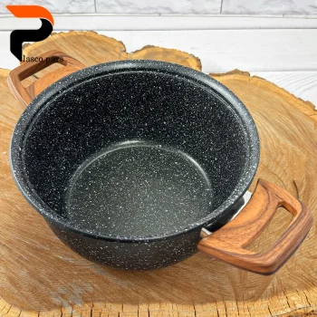 قابلمه 20 ونیز دسته چوبی درب پیرکس مشکی هاناتک - Image 5