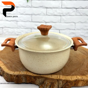 قابلمه 20 ونیز دسته چوبی درب پیرکس کاپوچینو هاناتک - Image 6