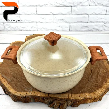 قابلمه 24 ونیز دسته چوبی درب پیرکس کاپوچینو هاناتک - Image 4