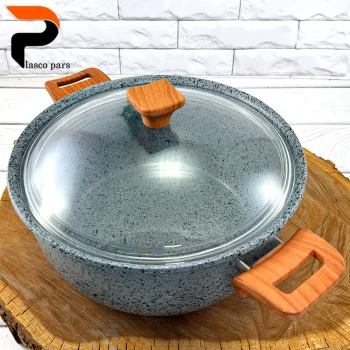 قابلمه 28 ونیز دسته چوبی درب پیرکس طوسی هاناتک - Image 4