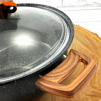 قابلمه 28 ونیز دسته چوبی درب پیرکس مشکی هاناتک - Image 14