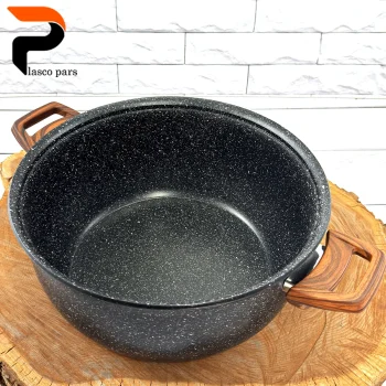 قابلمه 28 ونیز دسته چوبی درب پیرکس مشکی هاناتک - Image 8