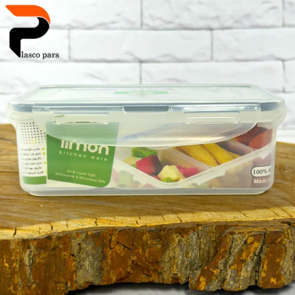 ظرف فریزری مستطیل 3 خانه لیمون