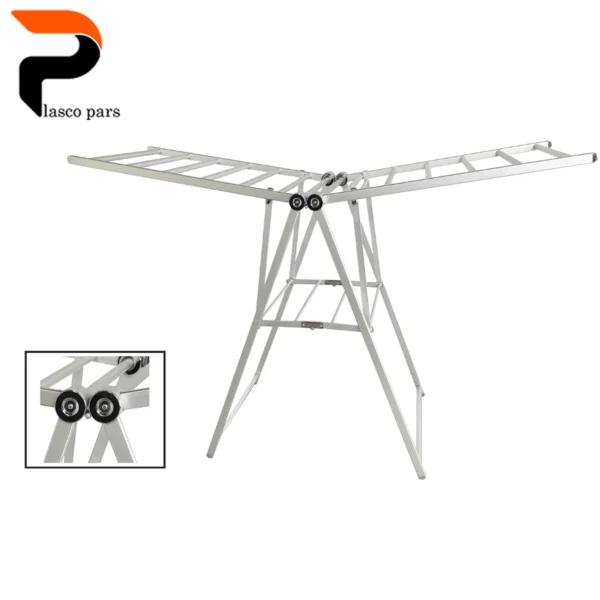 بندرخت آلومینیوم بزرگ هفت پله B934 نقره ای