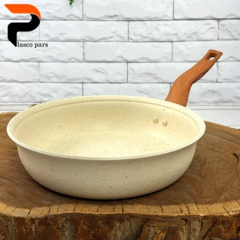 تابه 24 ونیز تکدسته دسته چوبی بدون درب کاپوچینو هاناتک - Image 3