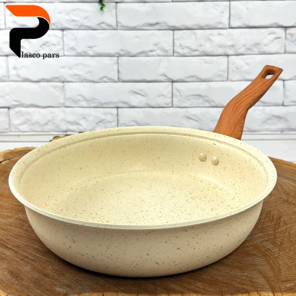 تابه 24 ونیز تکدسته دسته چوبی بدون درب کاپوچینو هاناتک