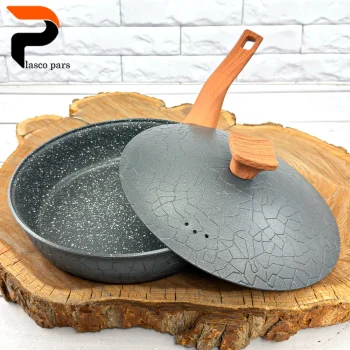 تابه 24 تکدسته آنتیک دسته چوبی گرانیتی طوسی هاناتک - Image 4