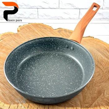 تابه 24 تکدسته آنتیک دسته چوبی گرانیتی طوسی هاناتک - Image 5