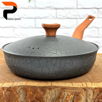 تابه 24 تکدسته آنتیک دسته چوبی گرانیتی طوسی هاناتک - Image 2