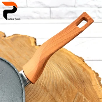 تابه 24 تکدسته آنتیک دسته چوبی گرانیتی طوسی هاناتک - Image 3