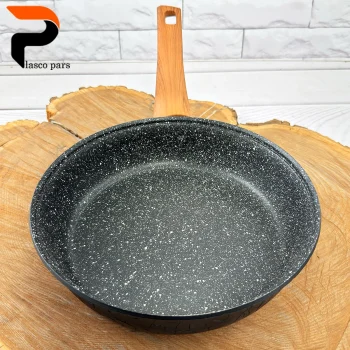 تابه 24 تکدسته آنتیک دسته چوبی گرانیتی مشکی هاناتک - Image 3