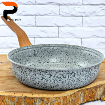 تابه 24 ونیز تکدسته دسته چوبی بدون درب طوسی هاناتک