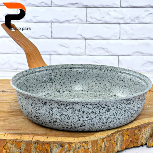 تابه 24 ونیز تکدسته دسته چوبی بدون درب طوسی هاناتک