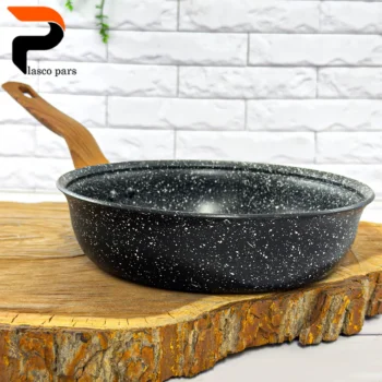 تابه 24 ونیز تکدسته دسته چوبی بدون درب مشکی هاناتک