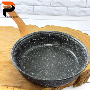 تابه 24 ونیز تکدسته دسته چوبی بدون درب مشکی هاناتک - Image 2