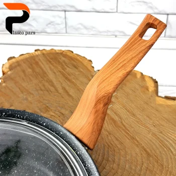 تابه 24 ونیز تکدسته دسته چوبی درب پیرکس مشکی هاناتک - Image 3