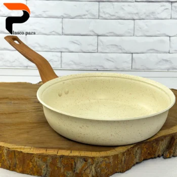 تابه 24 ونیز تکدسته دسته چوبی بدون درب کرمی هاناتک - Image 4