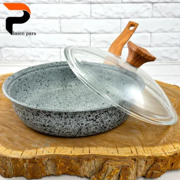 تابه 24 ونیز  تکدسته دسته چوبی درب پیرکس طوسی هاناتک - Image 5