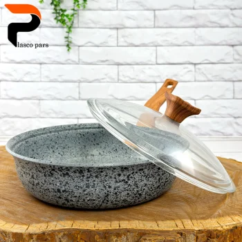 تابه 24 ونیز  تکدسته دسته چوبی درب پیرکس طوسی هاناتک - Image 6