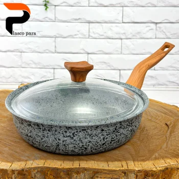 تابه 24 ونیز  تکدسته دسته چوبی درب پیرکس طوسی هاناتک - Image 3