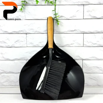 جاروب خاک انداز دستی دسته چوبی دینا - Image 2