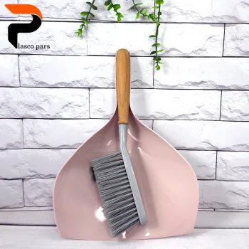 جاروب خاک انداز دستی دسته چوبی دینا - Image 3