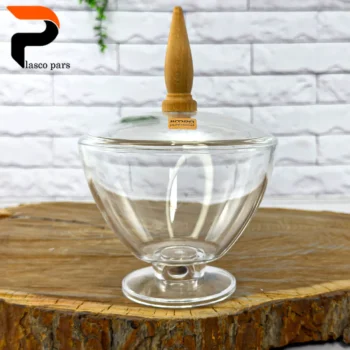 شکلات خوری پایه دار دسته چوبی لیمون - Image 5