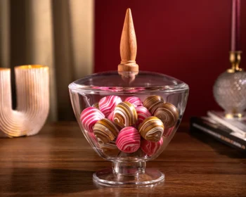 شکلات خوری پایه دار دسته چوبی لیمون - Image 2