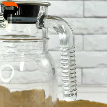 پارچ شیشه ای 1 لیتر درب استیل لیمون - Image 2