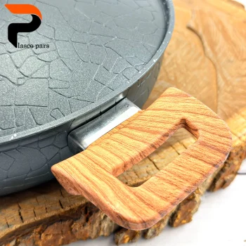 تابه 28 دودسته آنتیک دسته چوبی گرانیتی طوسی هاناتک - Image 3