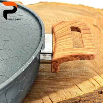 تابه 28 دودسته آنتیک دسته چوبی گرانیتی طوسی هاناتک - Image 2