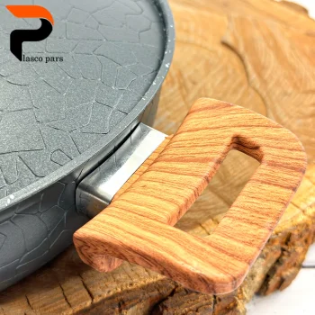 تابه 28 دودسته آنتیک دسته چوبی گرانیتی طوسی هاناتک - Image 6